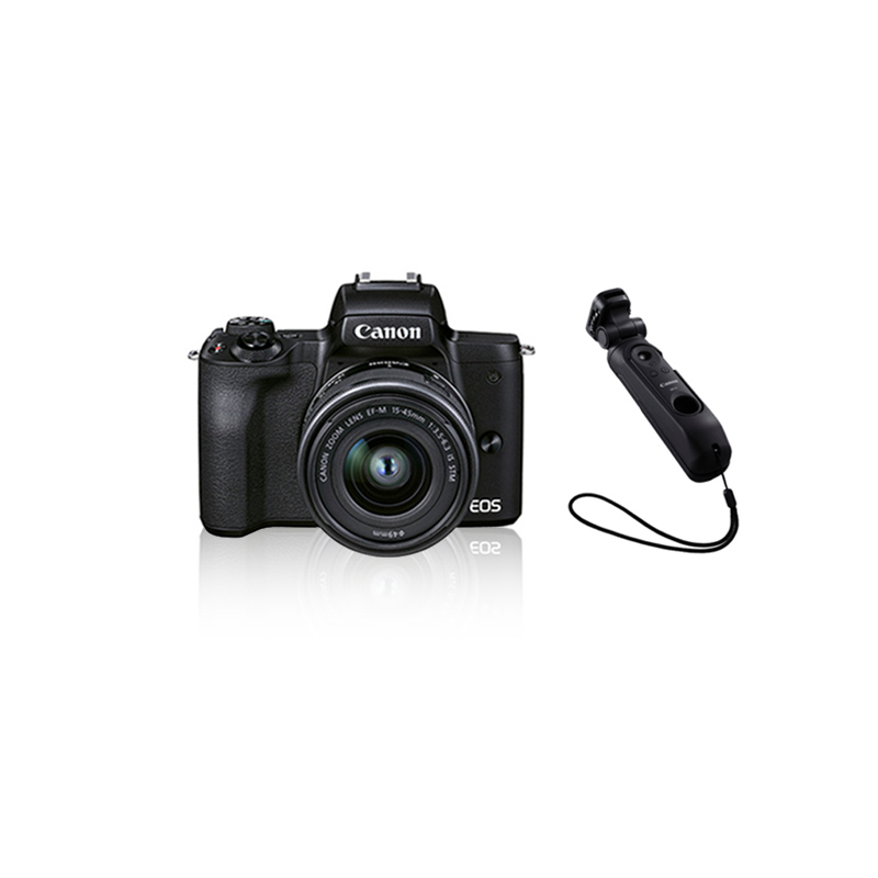 EOS M50 Mark II 套机黑 EF-M 15-45mm f3.5-6.3 IS STM+三脚架手柄 HG-100TBR 黑色