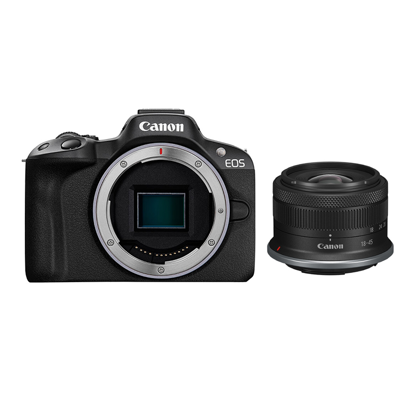 官方翻新品-EOS R50黑色机身+RF-S18-45mm F4.5-6.3 IS STM（黑色）