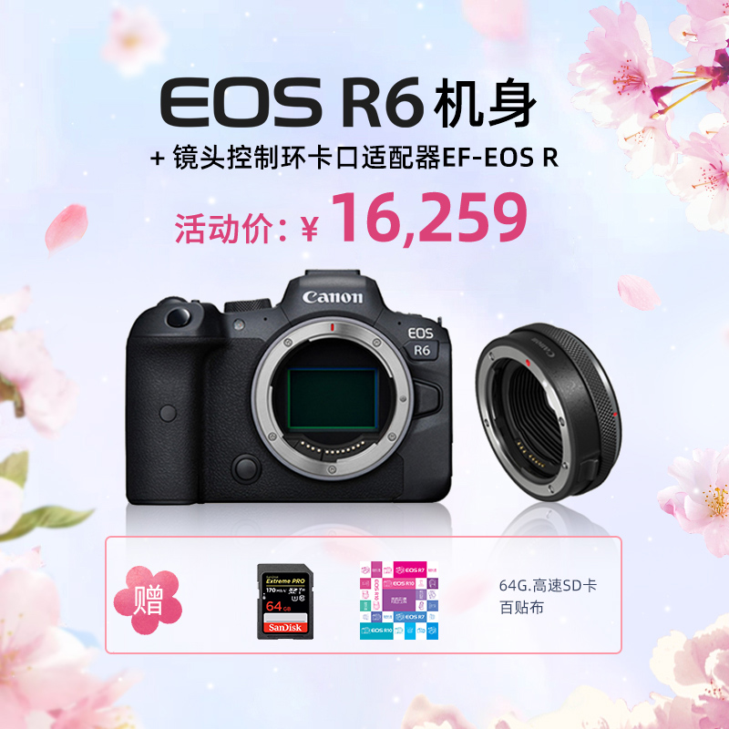 EOS R6 机身 + 镜头控制环卡口适配器EF-EOS R