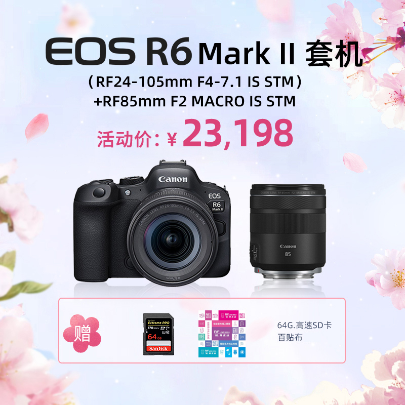  EOS R6 Mark II 套机（RF24-105mm F4-7.1 IS STM）+RF85mm F2 MACRO IS STM