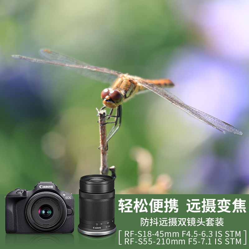 EOS R100套机 RF-S18-45mm F4.5-6.3 IS STM+RF-S55-210mm F5-7.1 IS STM