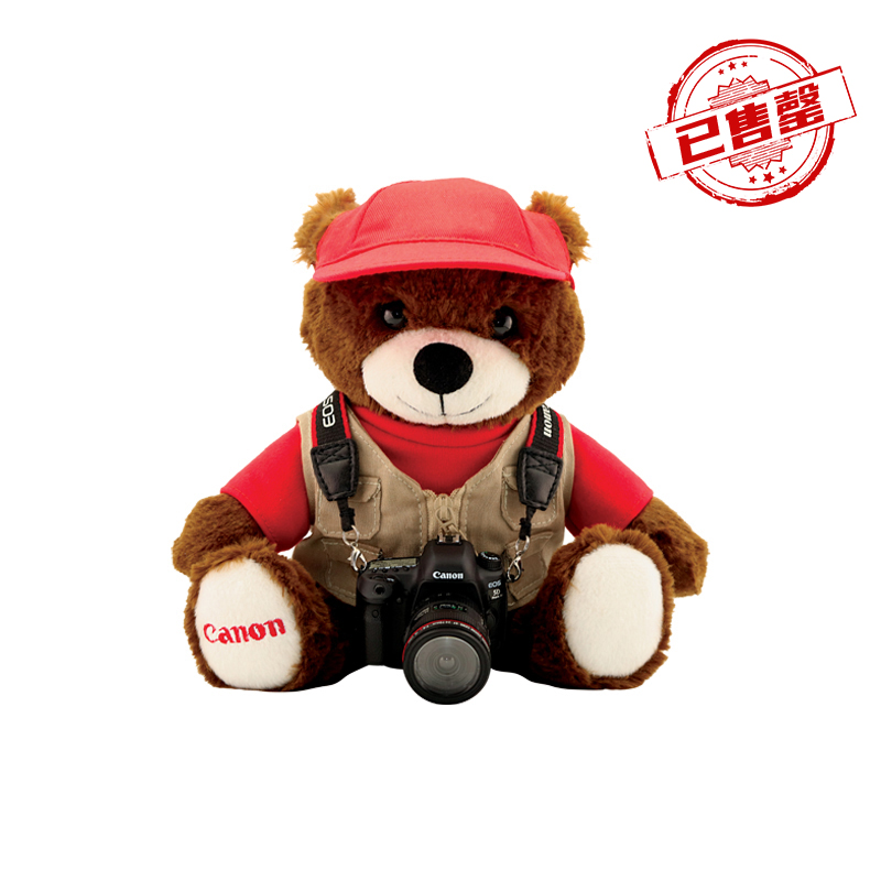 佳能 毛绒小熊及EOS 5D Mark IV相机微缩模型